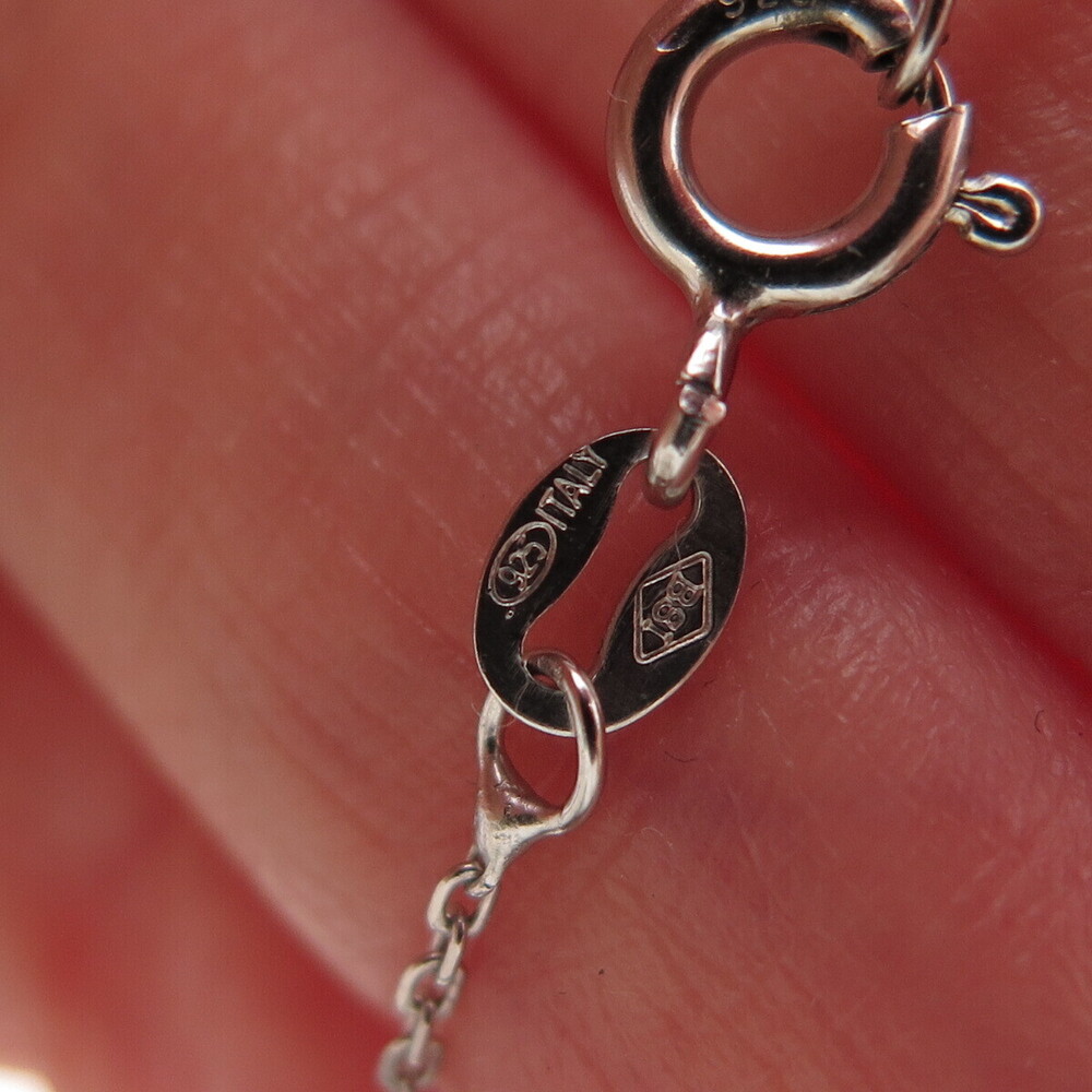 925 Sterling Silver Italy Round-Cut C Z Puffy Heart Cable Chain Necklace 16" - Picture 9 of 9